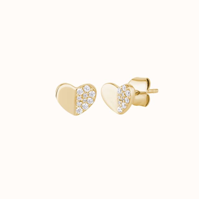 Pavé Heart Studs